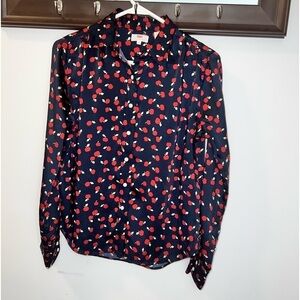 Levi’s Ladies Apple Print Long Sleeve Button Up Size Small